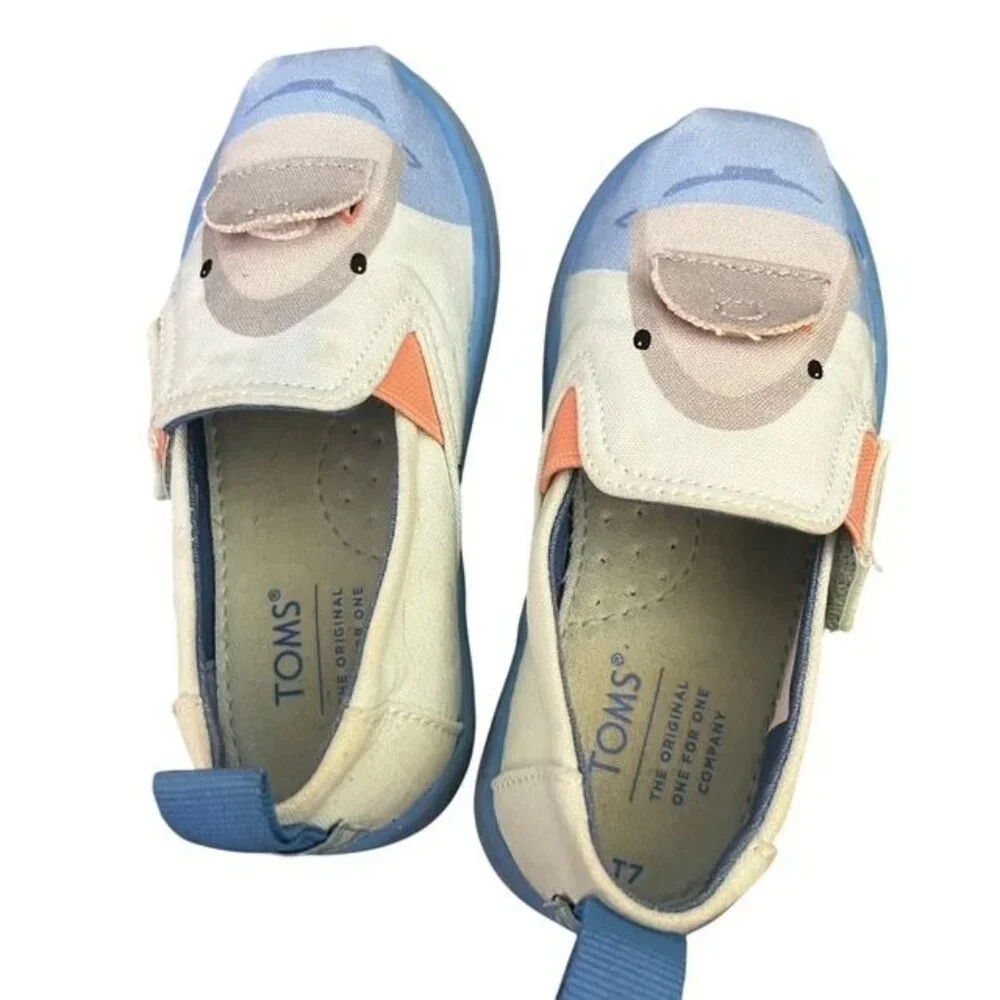 Toms Tiny Alpargata Toddler Shark Shoes Size 7